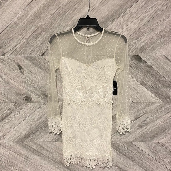 Lulu’s  | Lacey Lane White Lace Long Sleeve Dress Size XS NEW - Picture 4 of 12